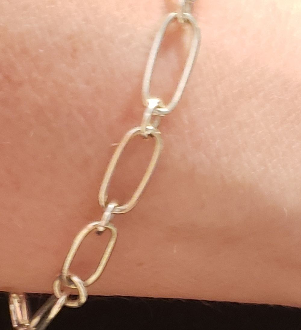 Bracelet Sterling Stamped 925 NEW Classic Paper Clip Link Style White Silver LUV - Picture 5 of 7